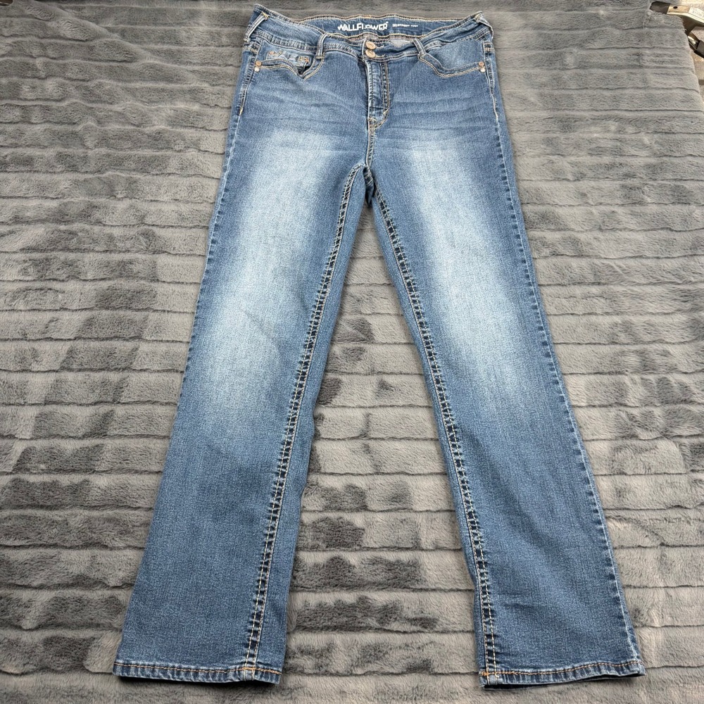 WallFlower Womens 14 Reg Luscious Curvy Bootcut Jeans Blue WBM13482P